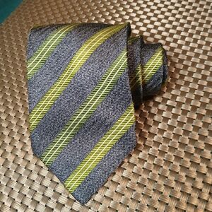Elegant Green and Gray Striped Men's Tie